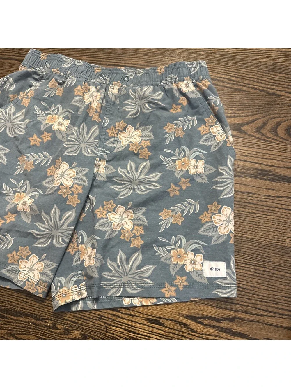 Katin Swim Trunks Mens Small Lined Floral Drawstring Pockets Quick Dry